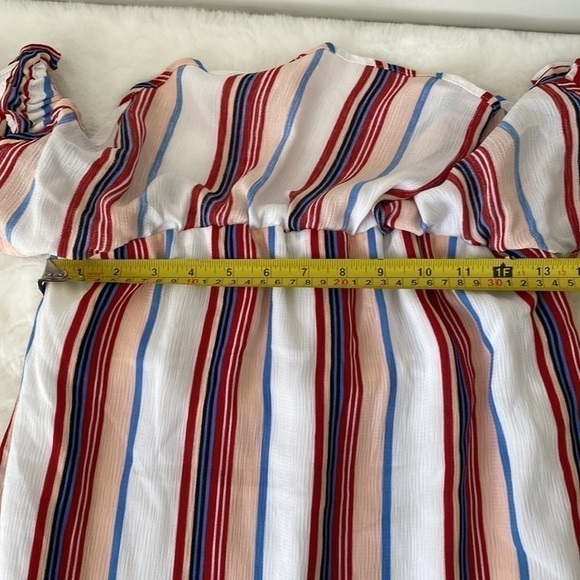 Lucca Striped Off The Shoulder Maxi Dress Size Small - Picture 9 of 11